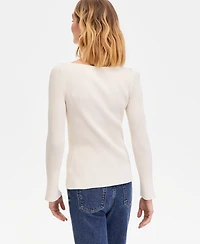 I.n.c. International Concepts Women's Long Sleeve Boat Neck Rib-Knit Sweater, Macy's Exclusive