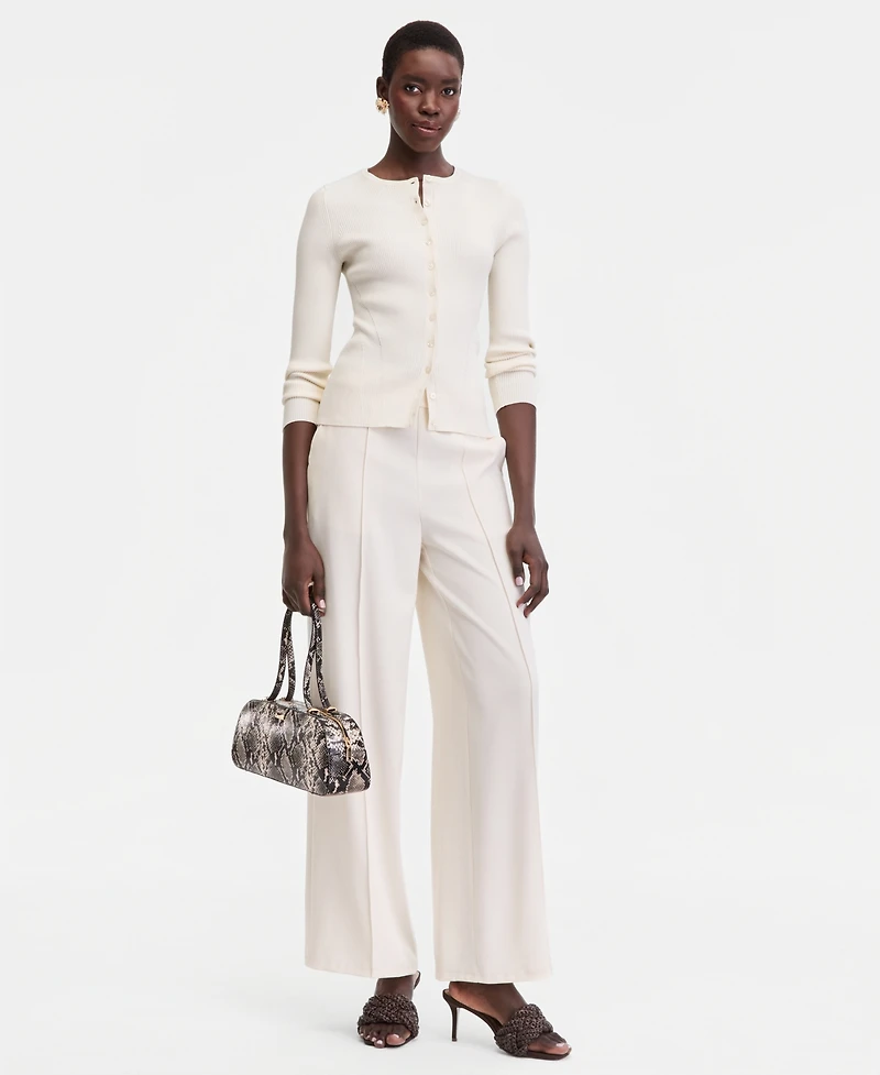 I.n.c. International Concepts Women's Ribbed Crewneck Cardigan, Macy's Exclusive