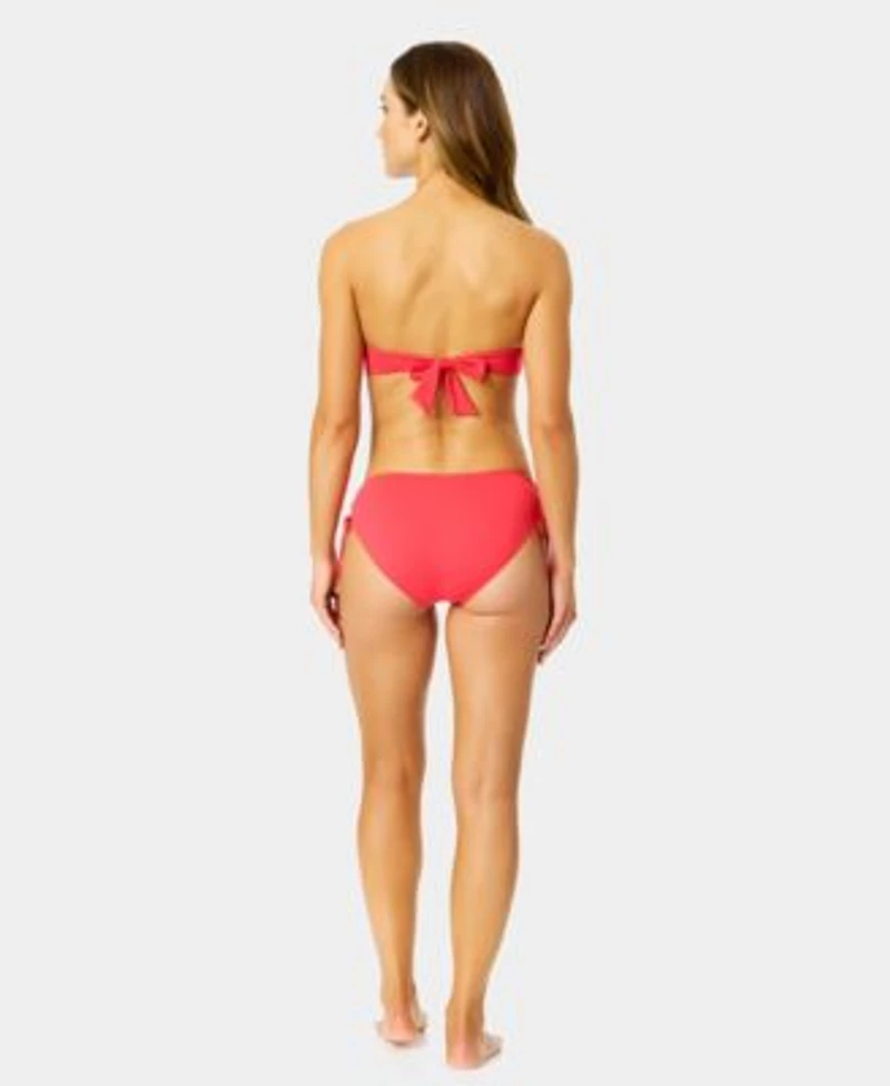 Anne Cole Womens Solid Twist Front Bikini Top Ruched Side Bikini Bottoms