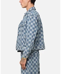 Xxiii Men's Checker Board Trucker Jacket