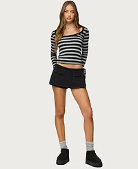 Edikted Women's Rainey Striped Long Sleeve Top