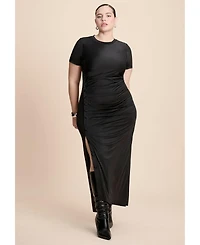 Eloquii Women's Slinky Dress W Buttons