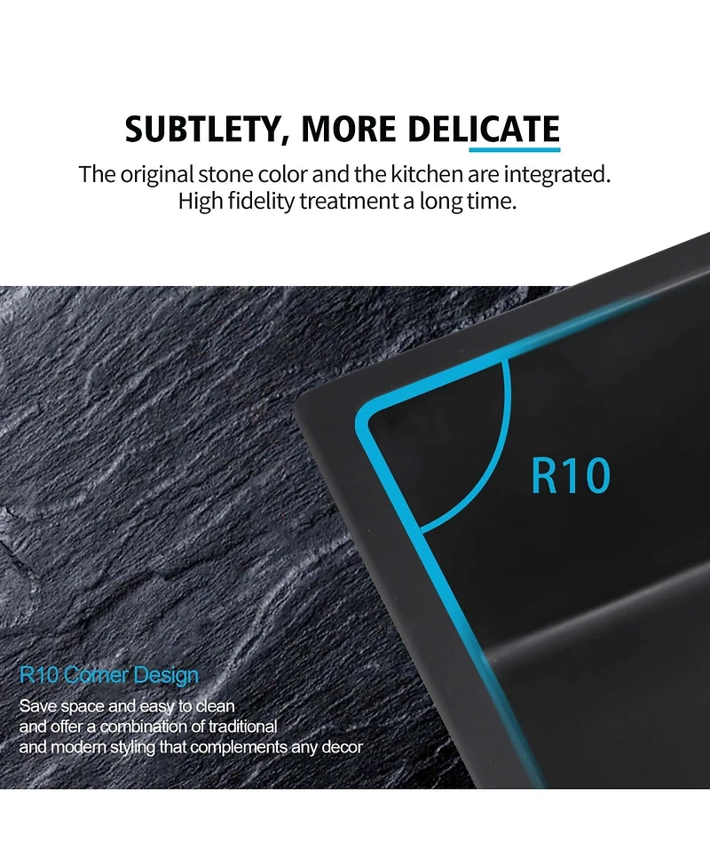 flynama 13.77x17.71inch Quartz Undermount Bar Sink with Basket Strainer Heat Stain Resistant