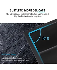 flynama 13.77x17.71inch Quartz Undermount Bar Sink with Basket Strainer Heat Stain Resistant