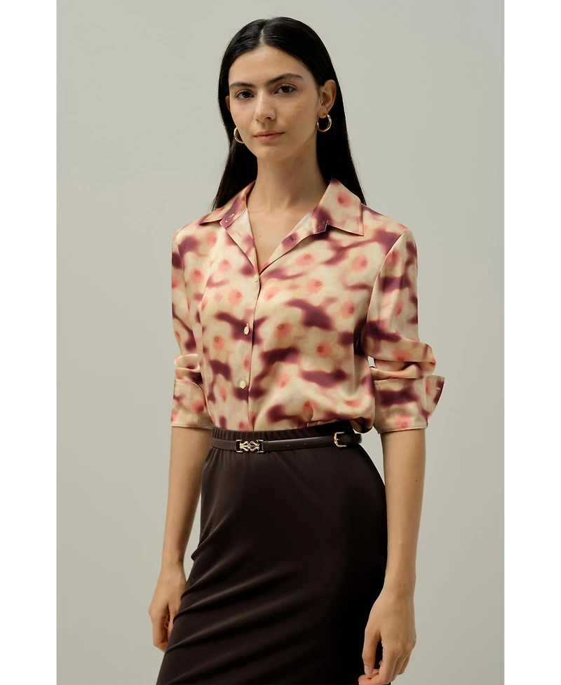 Lilysilk Women's Daffodil Print Silk Blouse