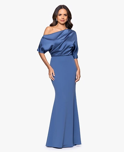 Betsy & Adam Women's Off-The-Shoulder Gown