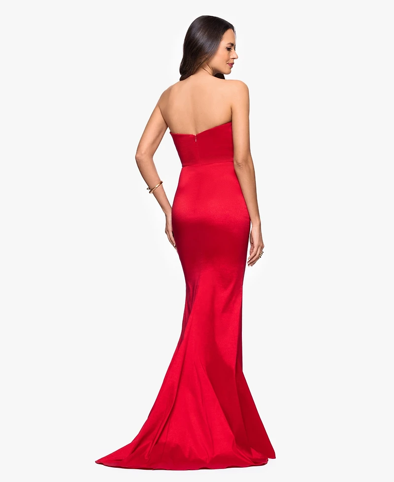 Betsy & Adam Women's Long Stretch Strapless Gown