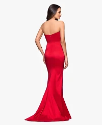 Betsy & Adam Women's Long Stretch Strapless Gown