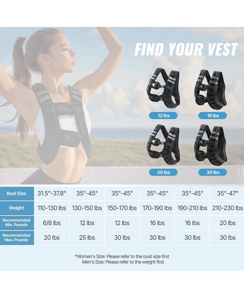 Mecale Weighted Vest, 16 lb Reflective Adjustable Workout Vest for Men and Women, Strength Training for Running, Jogging and Fitness