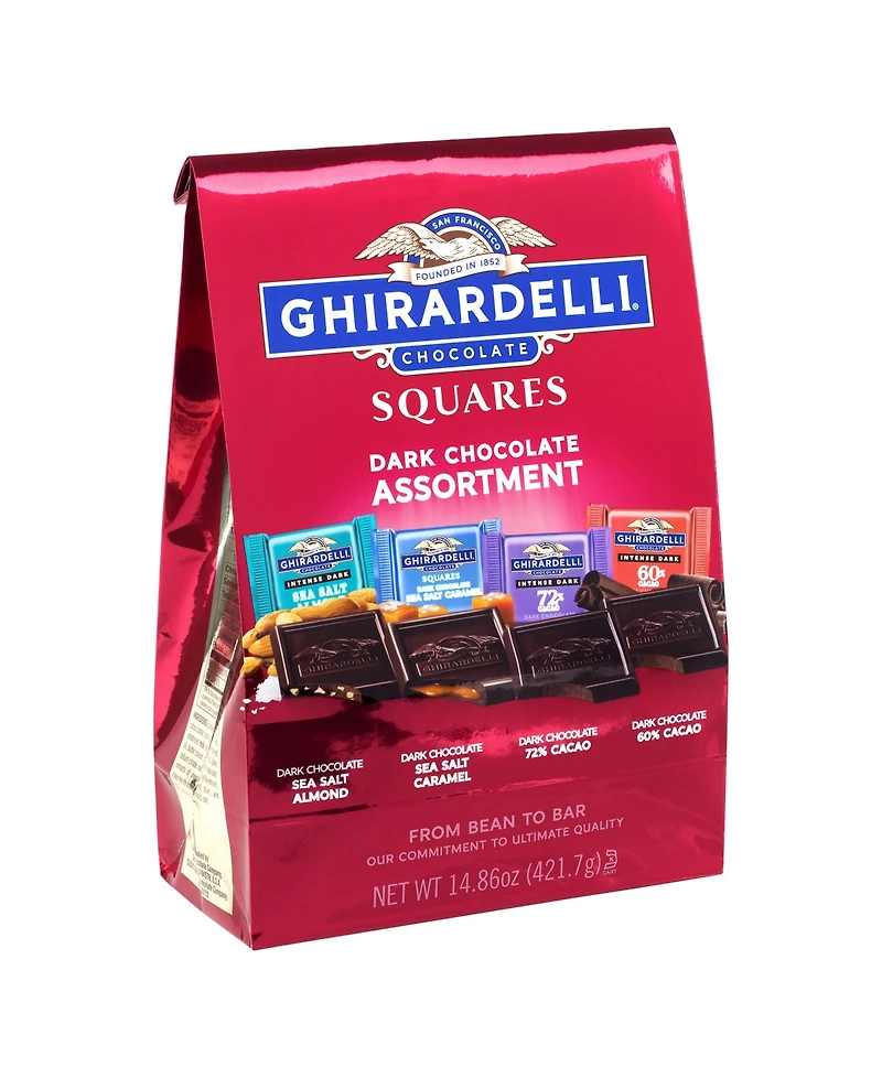 Lindor Assorted Truffles Ghirardelli Squares Premium Dark Chocolate Assortment, 2 Pack