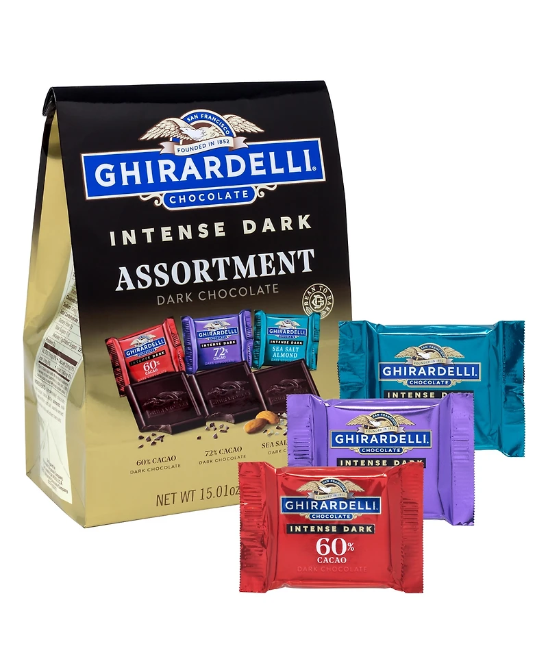 Ghirardelli Premium Assortment Chocolate Squares Intense Dark Chocolate Premium Collection, 2 Pack