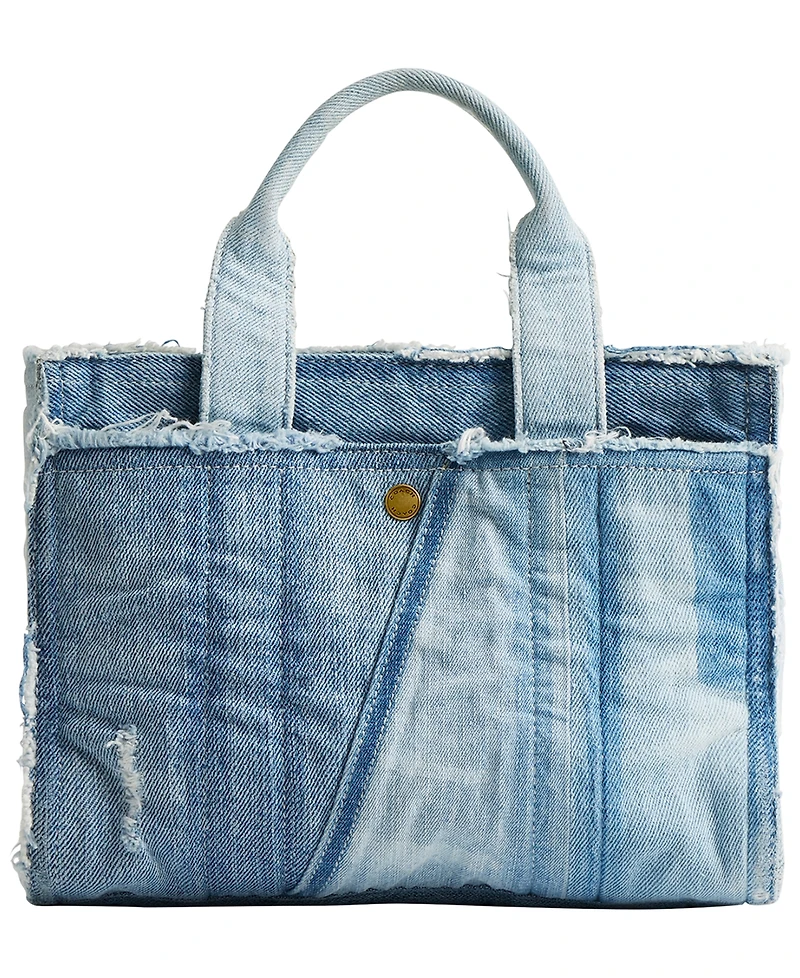 Coach Denim Patchwork Small Cargo Tote Bag
