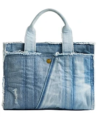 Coach Denim Patchwork Small Cargo Tote Bag