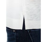 Liverpool Los Angeles Women's Sleeveless V-Neck Woven-To-Knit Top