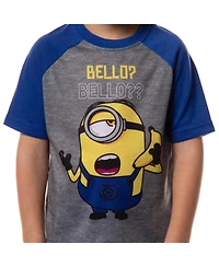 Minions Despicable Me Boys' Bello Raglan 2-Piece Toddler Pajama Short Set