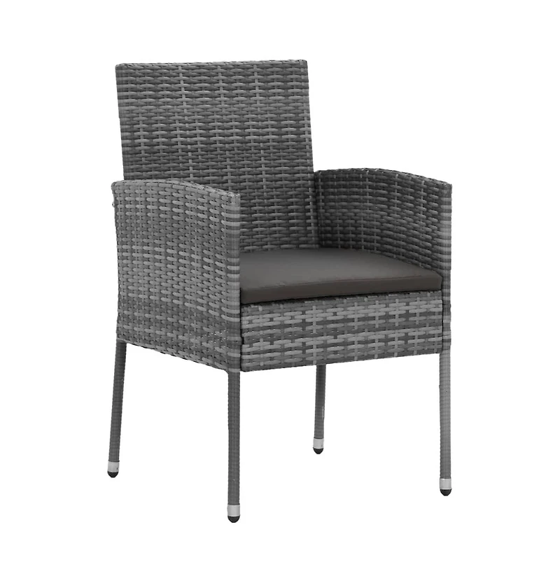 VidaXL Outdoor Dining Set Grey Pe rattan Medium Durable
