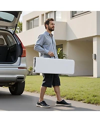 Mecale Plastic Folding Bench, 6 ft Portable Foldable Hdpe Bench for Indoor Outdoor Picnic, Patio, Camping and Events, 2 Pack, White