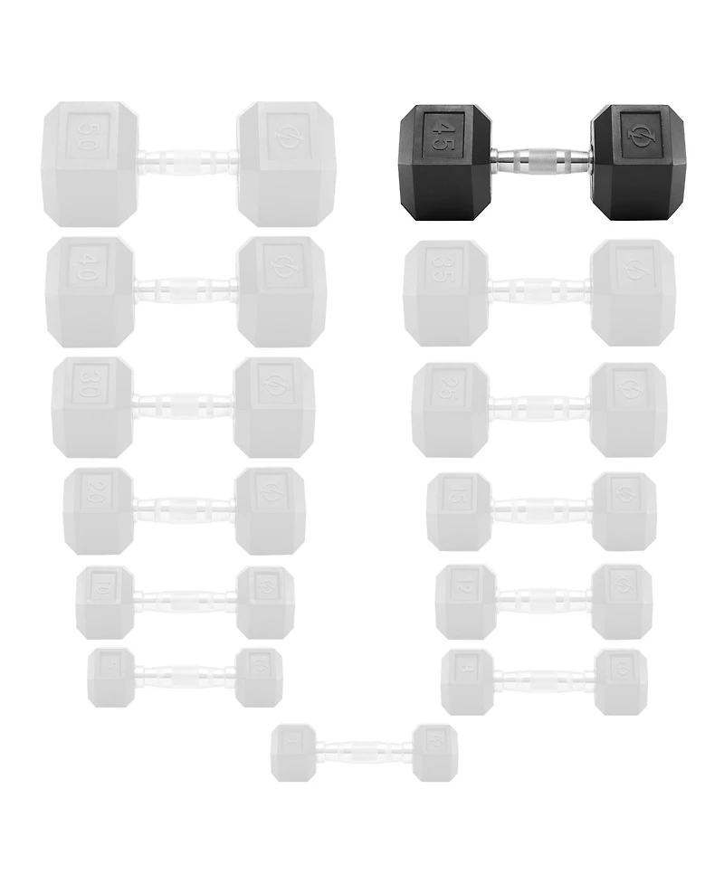 Philosophy Gym Rubber Coated Hex Dumbbell Hand Weights, 30 lb Pair