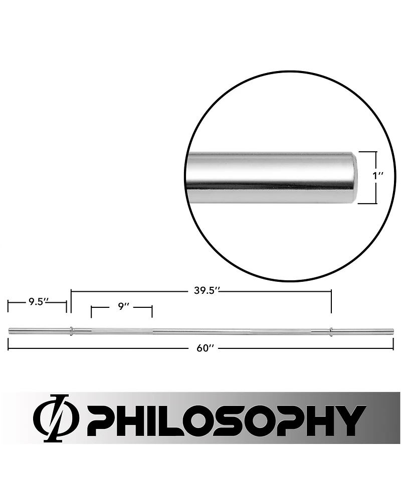 Philosophy Gym 1" Standard Weightlifting Barbell