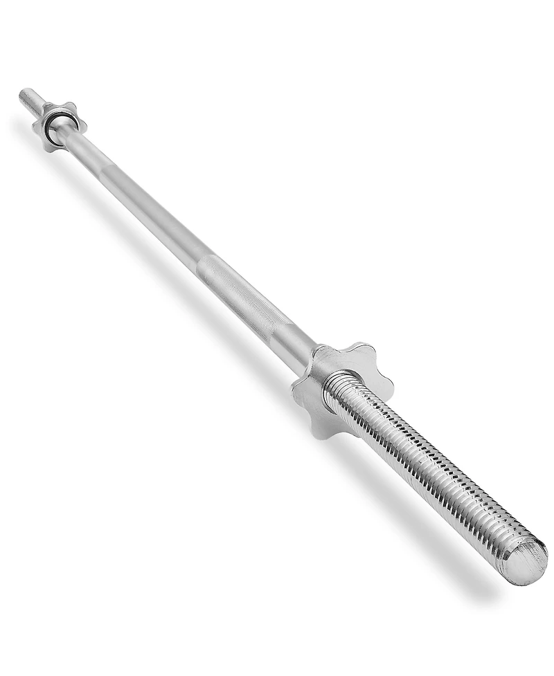 Philosophy Gym 6 Ft Standard Barbell, Threaded 1" Straight Weightlifting Bar with Star Collars, 400lb Capacity, Chrome
