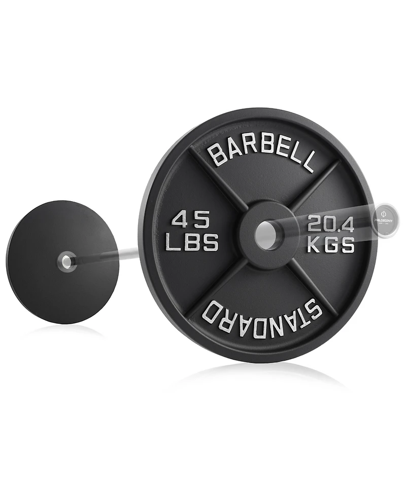 Philosophy Gym Set of 2 Standard Cast Iron Olympic 2-inch Weight Plates (45 Lb each)