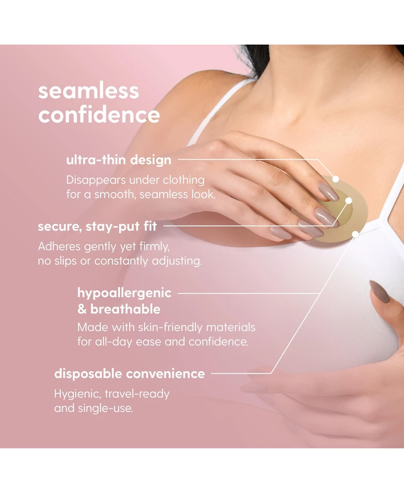 M3 Disposable Nipple Covers for Women | Hypoallergenic & Breathable Nipple Covers | Seamless, Single-Use & Medical Grade, 40 Count