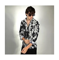 Campus Sutra Men's Splash-Pleat Shirt