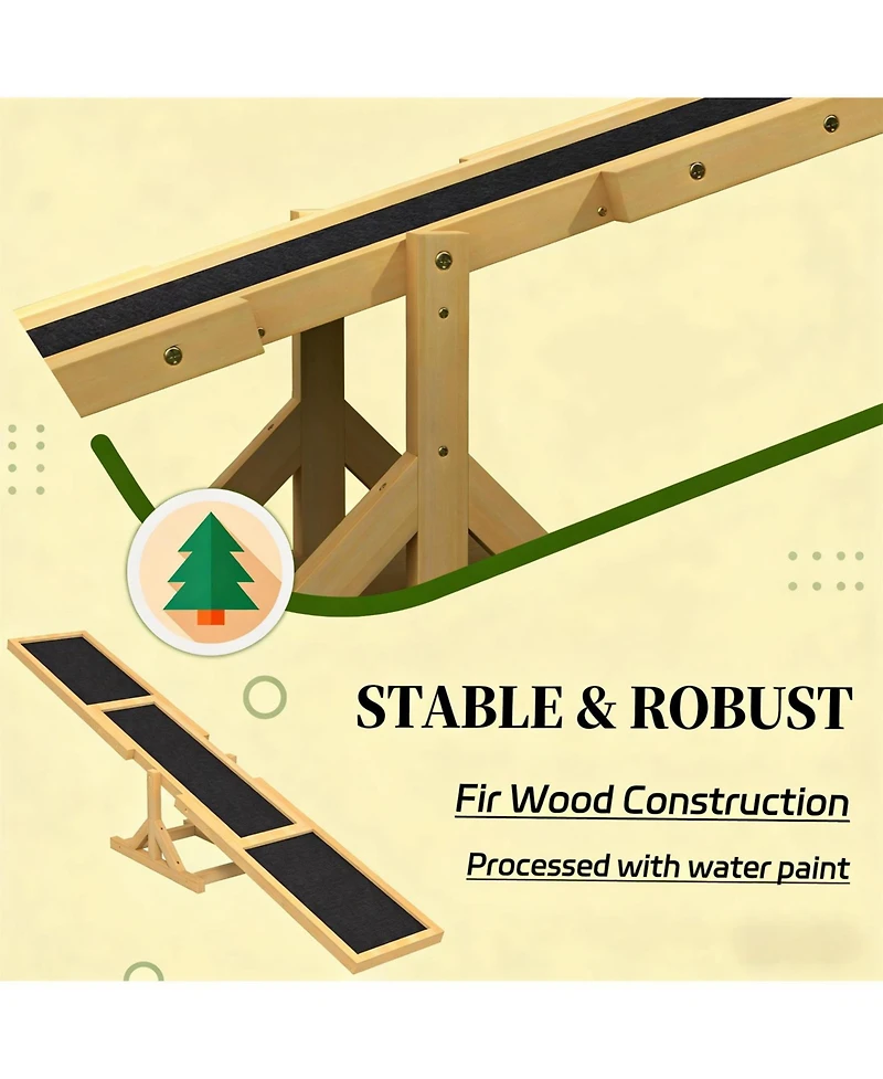 Aostirmotor Wooden Dog Agility Seesaw for Outdoor in Yellow