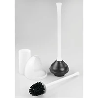 iDesign Compact Bowl Brush and Plunger Set - White