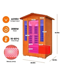 Mondawe Infrared Sauna Room with 8 Heaters, 2000W, Fir & Red Cedar