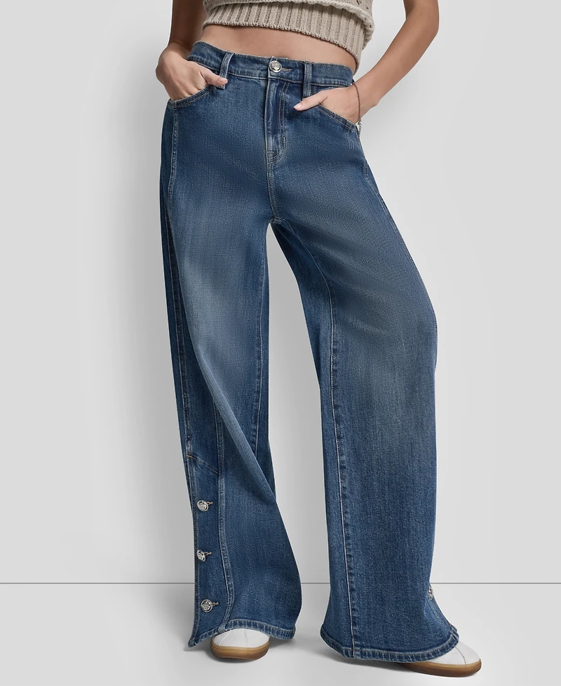 Dkny Jeans Women's High-Rise Modern Wide Leg