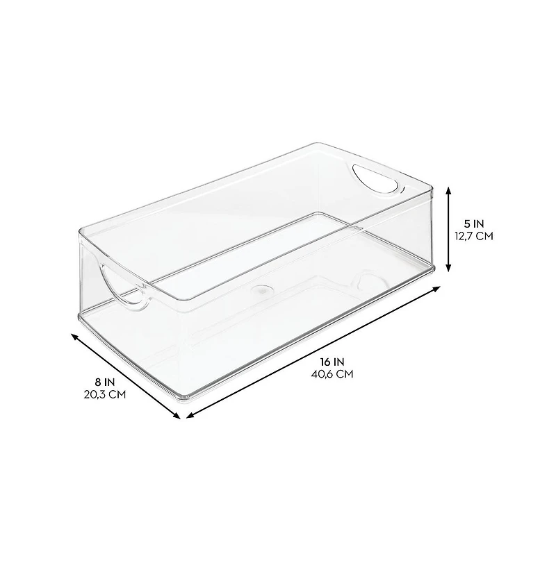 iDesign Plastic Kitchen Cabinet Storage Bins - Set of 2 - Clear