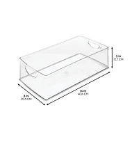 iDesign Plastic Kitchen Cabinet Storage Bins - Set of 2 - Clear