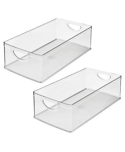 iDesign Plastic Kitchen Cabinet Storage Bins - Set of 2 - Clear