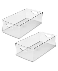 iDesign Plastic Kitchen Cabinet Storage Bins - Set of 2 - Clear
