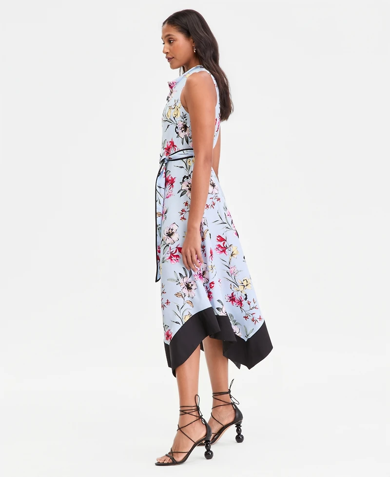 I.n.c. International Concepts Women's Sleeveless Floral Cowl-Neck Dress, Macy's Exclusive