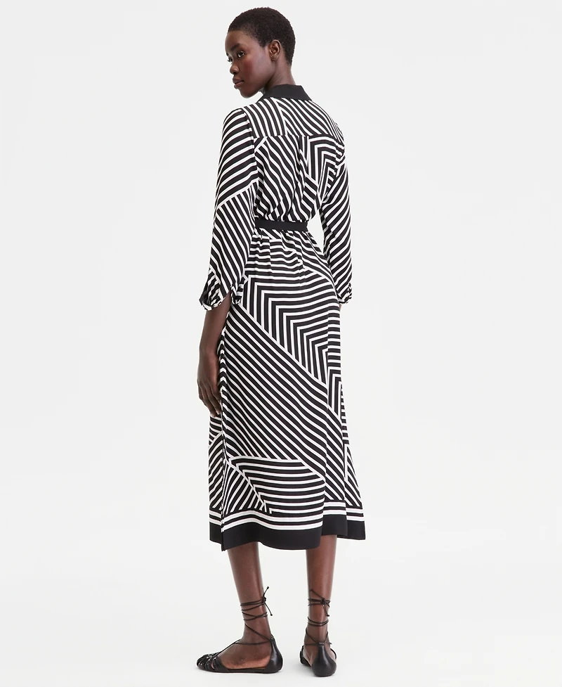 I.n.c. International Concepts Women's Long Sleeve Geo Print Shirtdress, Macy's Exclusive