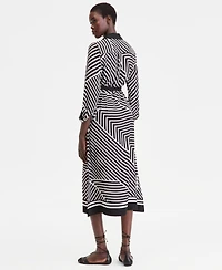 I.n.c. International Concepts Women's Long Sleeve Geo Print Shirtdress, Macy's Exclusive