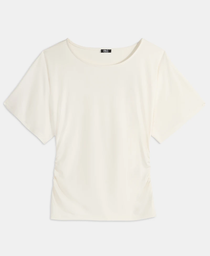 I.n.c. International Concepts Women's Ruched-Waist Short-Sleeve T-Shirt, Macy's Exclusive