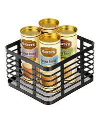 mDesign Metal Pantry Basket with Handles - Set of 4 - Matte Black