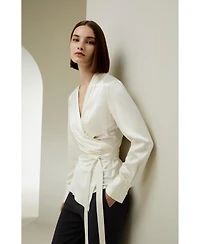 Lilysilk Women's Silk Wrap Blouse