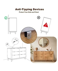 Gaomon Fluted Dresser for Bedroom, Modern 6 Drawer