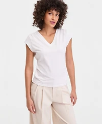 I.n.c. International Concepts Women's Cap-Sleeve V-Neck T-Shirt, Macy's Exclusive