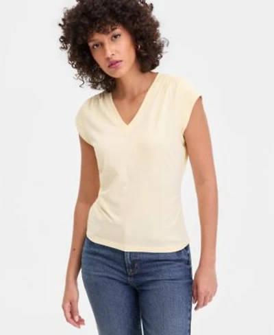 I.N.C. International Concepts Womens Cap Sleeve V Neck T Shirt Macys Exclusive