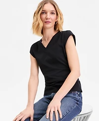 I.n.c. International Concepts Women's Cap-Sleeve V-Neck T-Shirt, Macy's Exclusive