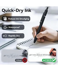 Htutwoo 6 Pcs Gel Pens, 0.5mm Black Ink Pens with Smooth Writing, Quick Dry Aesthetic Pens for Journaling and Note Taking (Black/Gray/White)