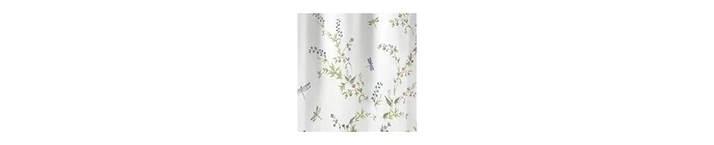 Slickblue Floral Dragonfly Polyester Machine Washable Shower Curtain