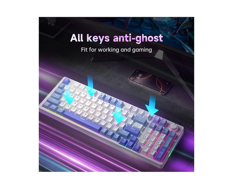 Risokeys Mechanical Gaming Keyboard,68-Key Hot Swappable Red Switch,Wired Rgb Backlit for Pc/Laptop – for Gamers & Workers