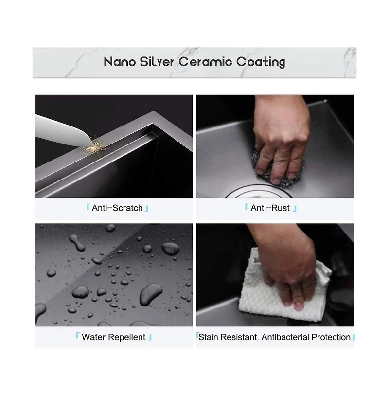 33x22inch Matte Black Farmhouse Kitchen Sink Stainless Steel Single Bowl Workstation Accessory Kit