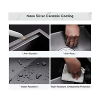 33x22inch Matte Black Farmhouse Kitchen Sink Stainless Steel Single Bowl Workstation Accessory Kit